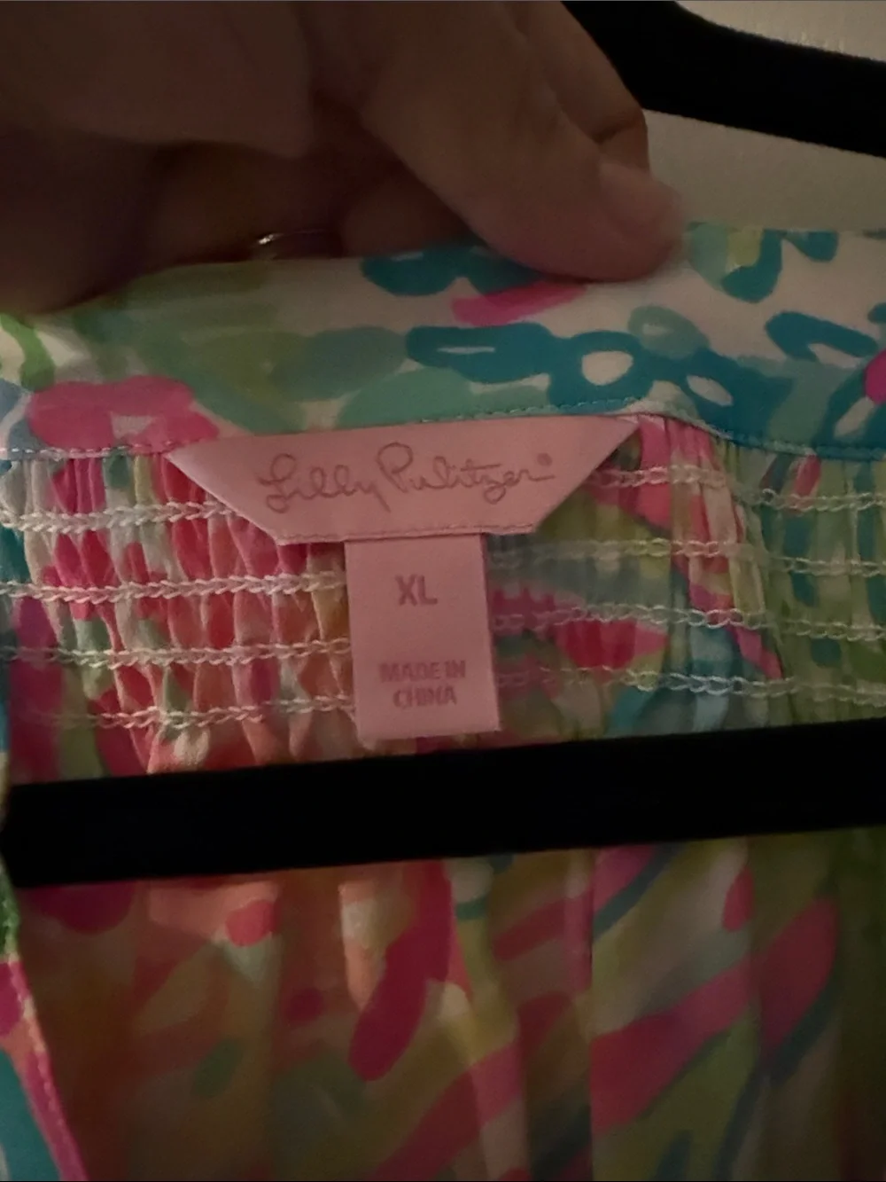 Lilly Pulitzer Elsa Multicolor Floral Peasant Blouse — Pink, Blue, Green, Yellow - Picture 2 of 6